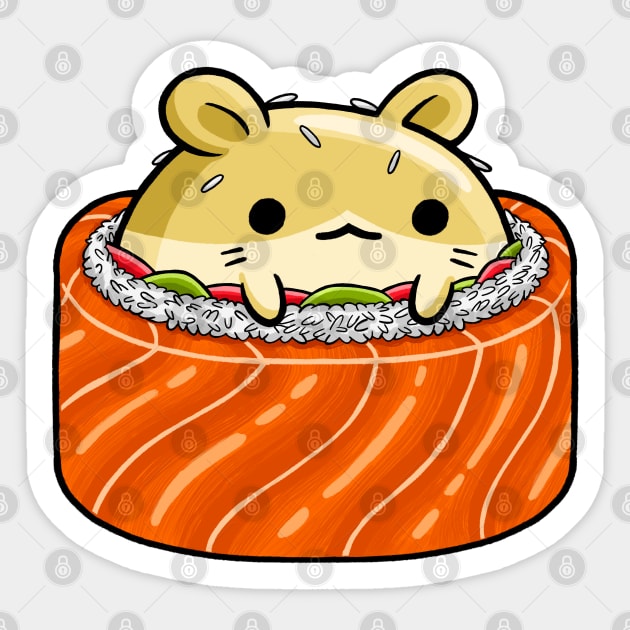 Cute Hamster Sushi Costume Sticker by MEDZ